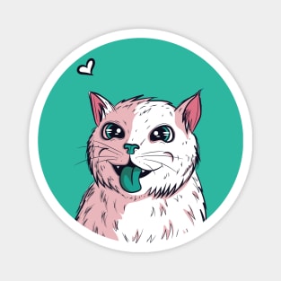 Anime Green Cat Blep Magnet